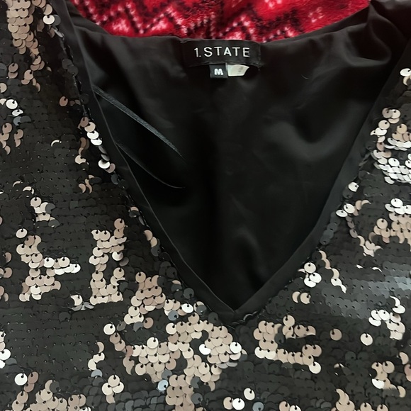 1. State Black and Gray Sequined Shift Mini
Party Dress - Picture 7 of 8